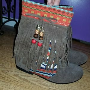 Fringe Booties BRAND NEW NEVER WORN